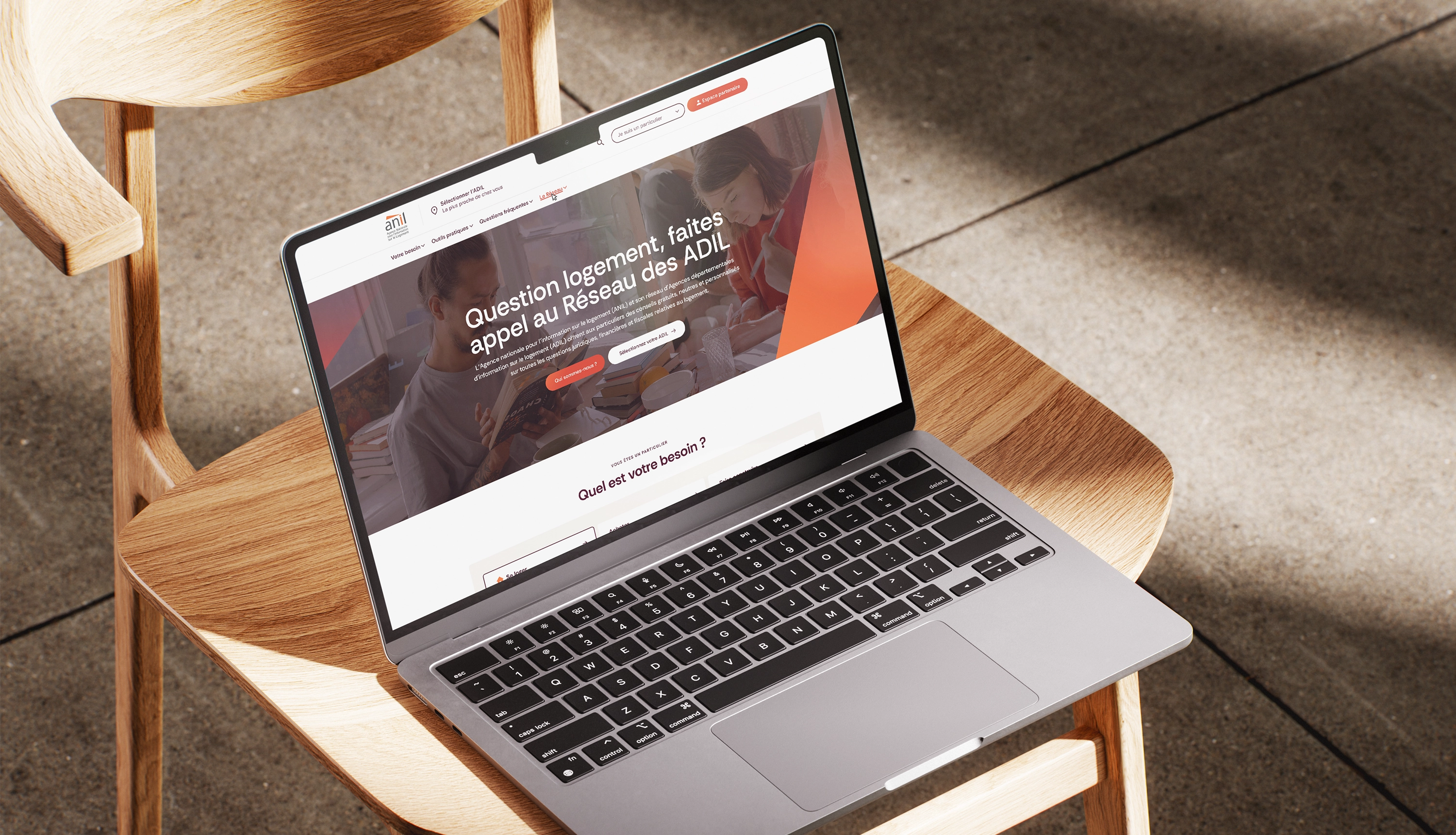 Présentation du site Anil en version desktop